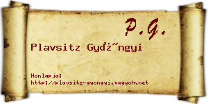 Plavsitz Gyöngyi névjegykártya